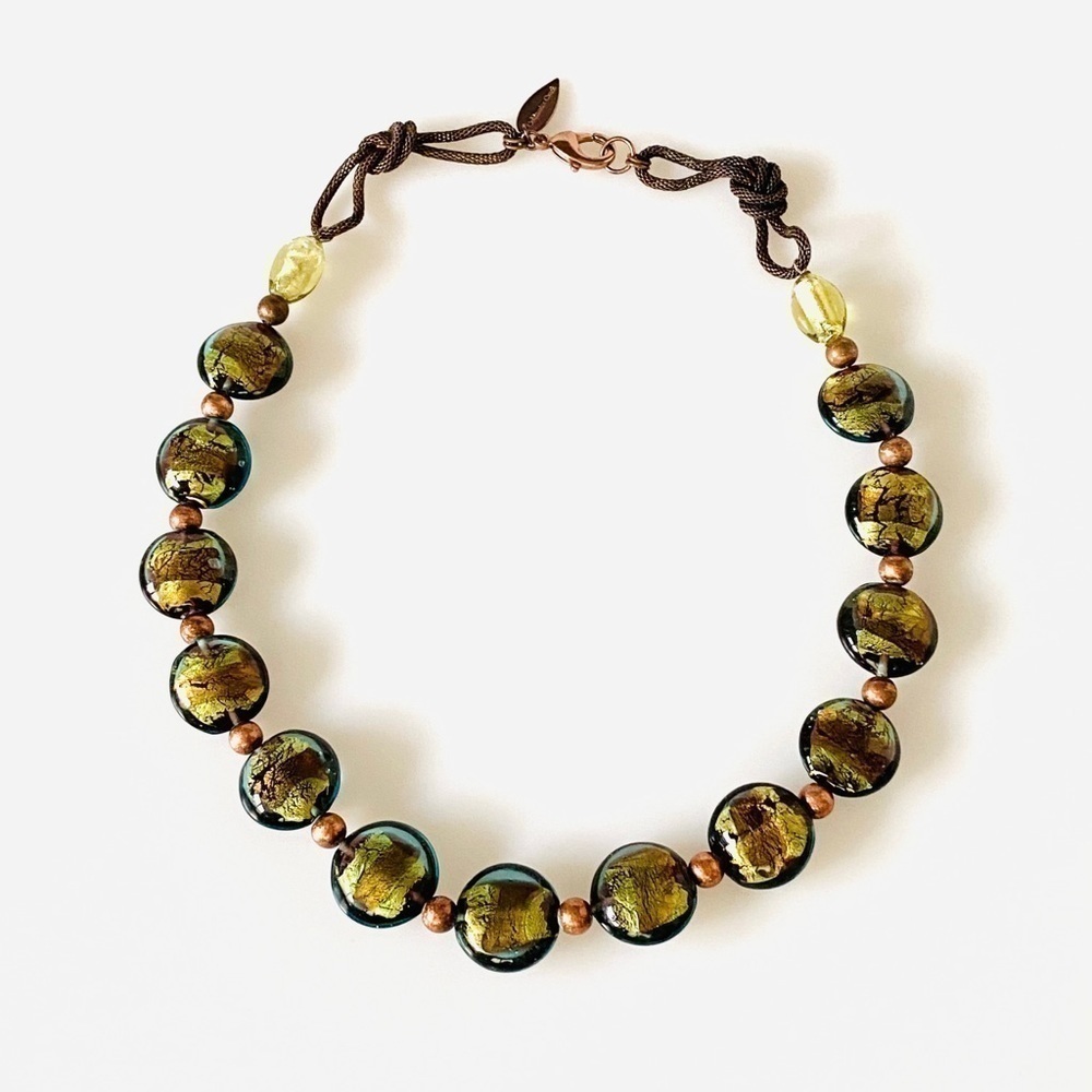Coldwater Creek Signed Necklace Glass Beads